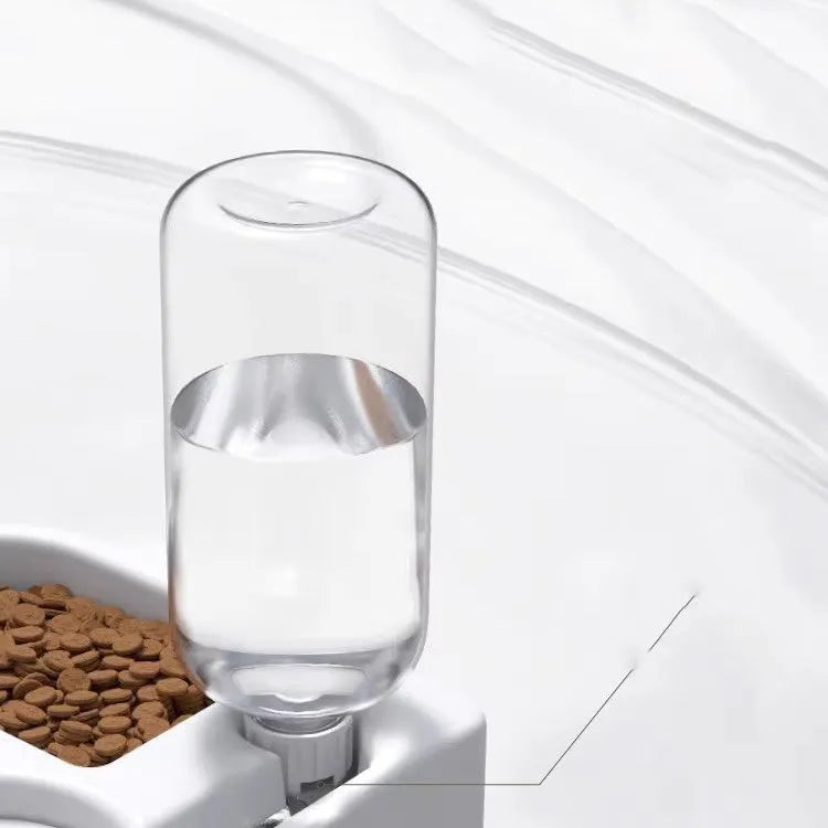 White cat water fountain with stainless steel top for indoor use.