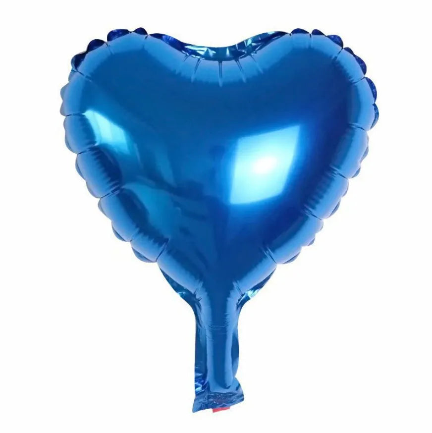 Five peach heart shaped aluminium foil balloons in assorted colours for party decorations