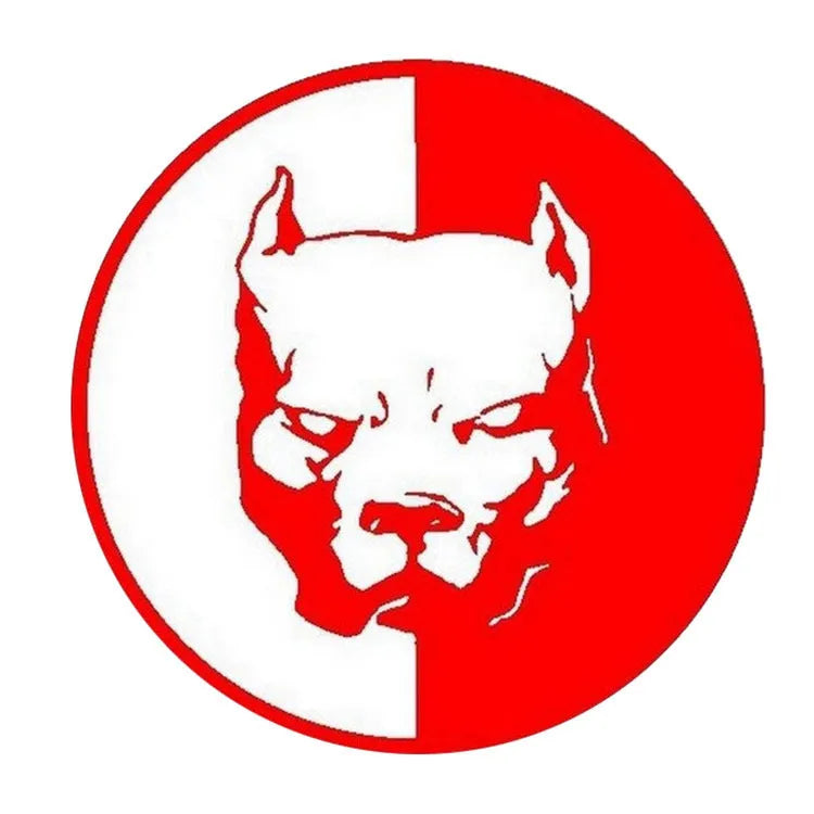 Reflective car sticker with superhero Bulldog design in 12x12cm square size