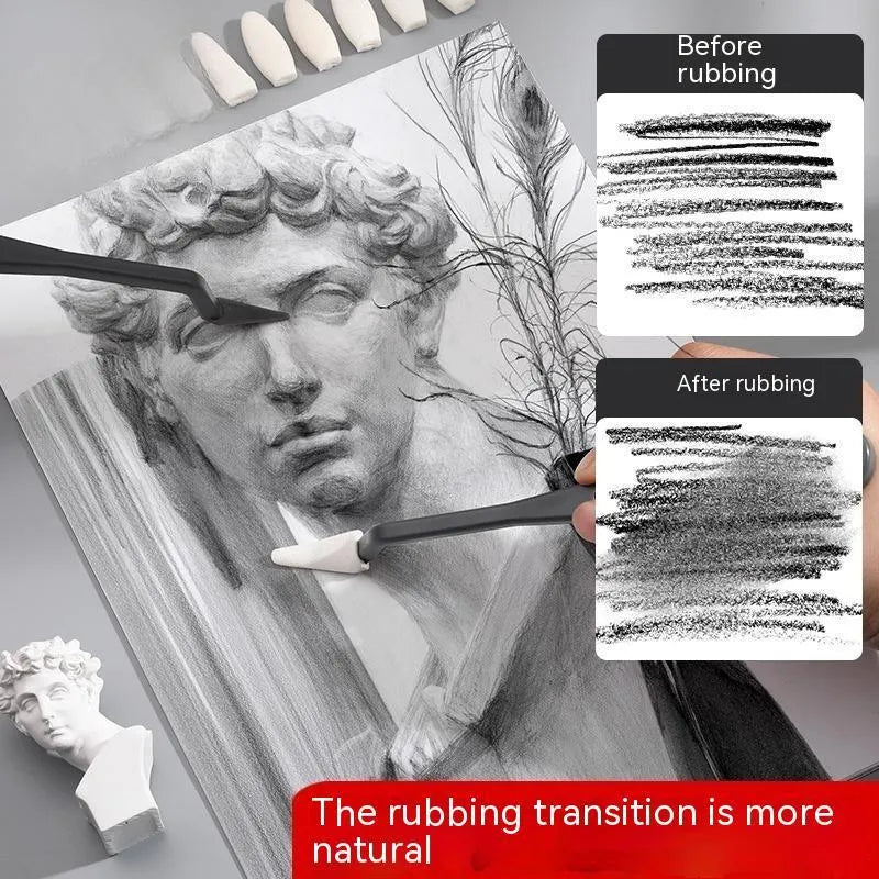 R20212 plastic sketch rubbing knife with fluorescent pen eraser smear tip