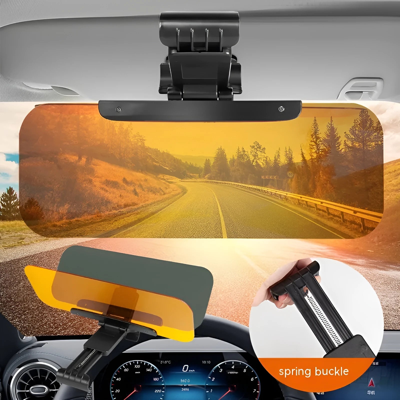 Anti-high beam goggles dual-use car sun visor with telescopic installation system