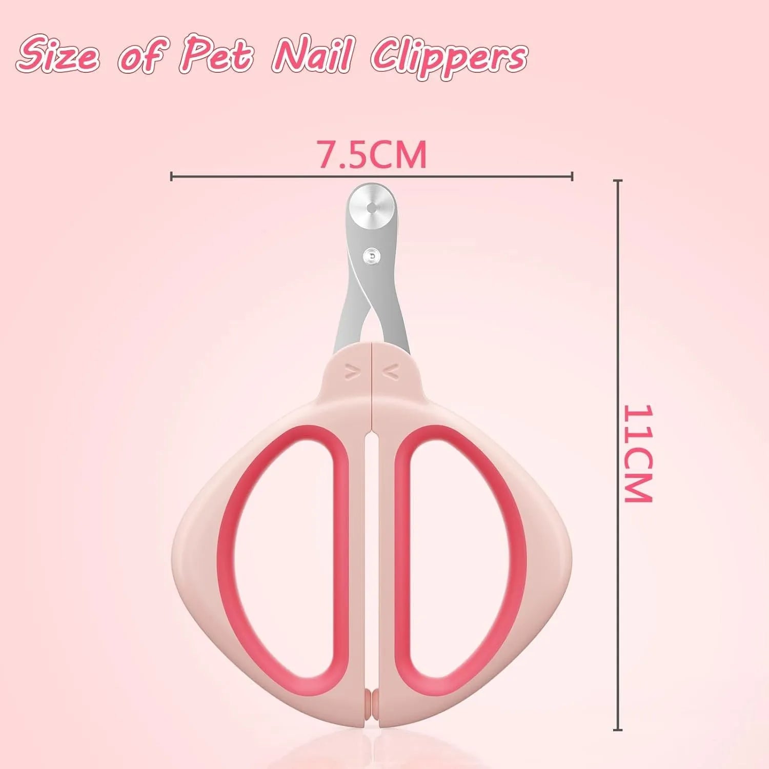 Blue cat nail clipper with a round safety positioning hole and a non-slip ergonomic handle.