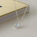 925 sterling silver geometric pendant necklace with adjustable curb chain for women