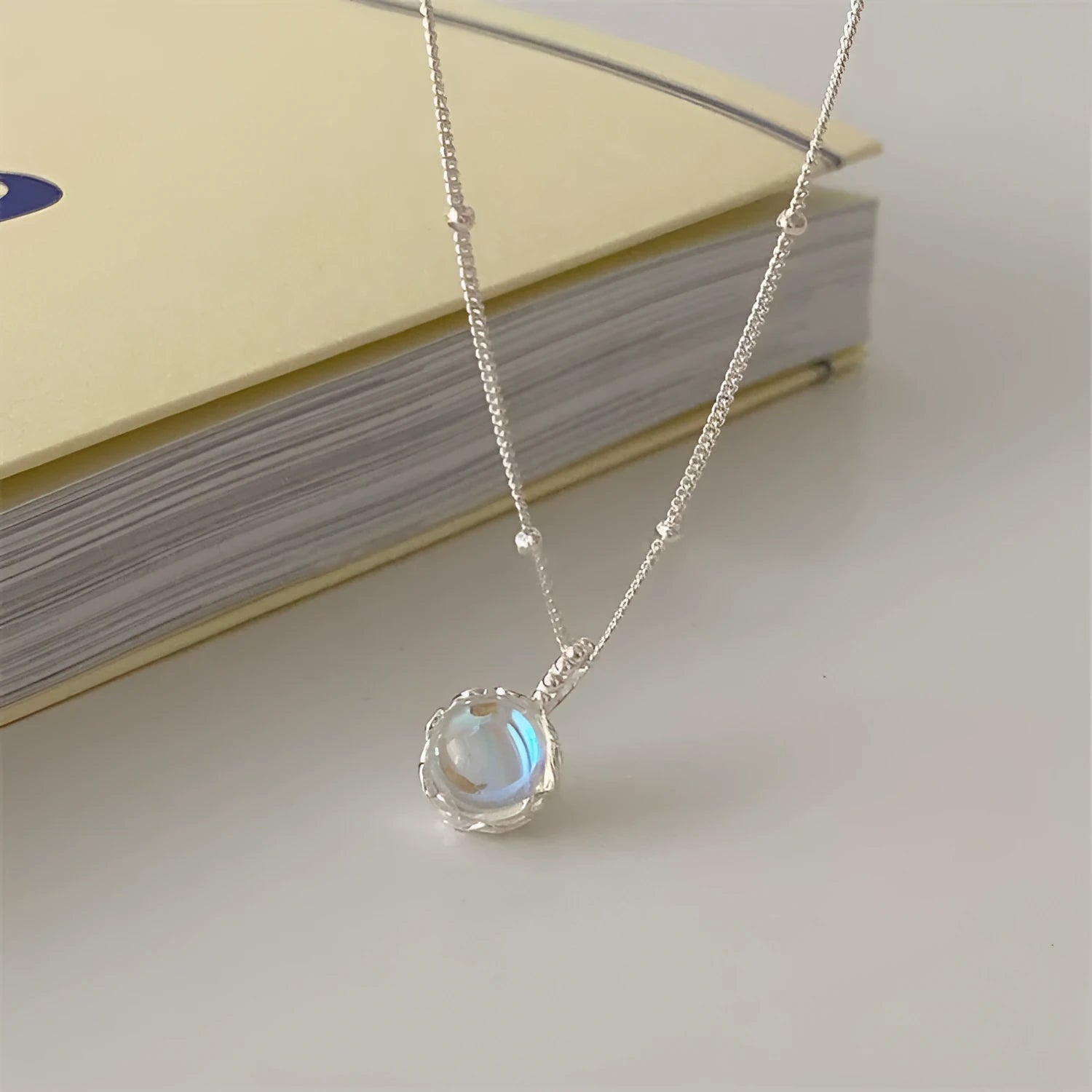 925 sterling silver geometric pendant necklace with adjustable curb chain for women