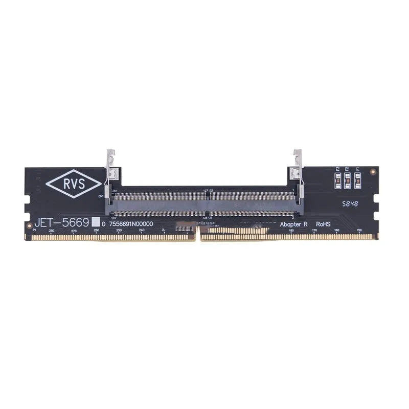 DDR4 laptop to desktop memory adapter card with electrostatic packaging and included memory stick