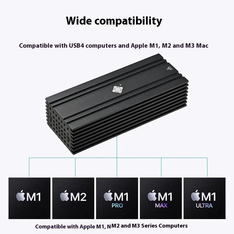 Black Leyu USB4 10 Gigabit network adapter with RJ45 port and short cable