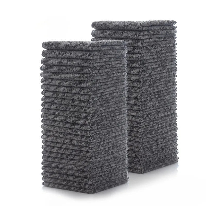 Grey 25cm square microfiber kitchen cleaning cloth for oilproof decontamination
