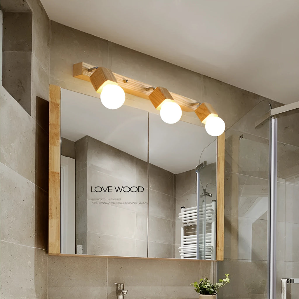 24cm diameter LED mirror wall lamp with single head and cabinet design