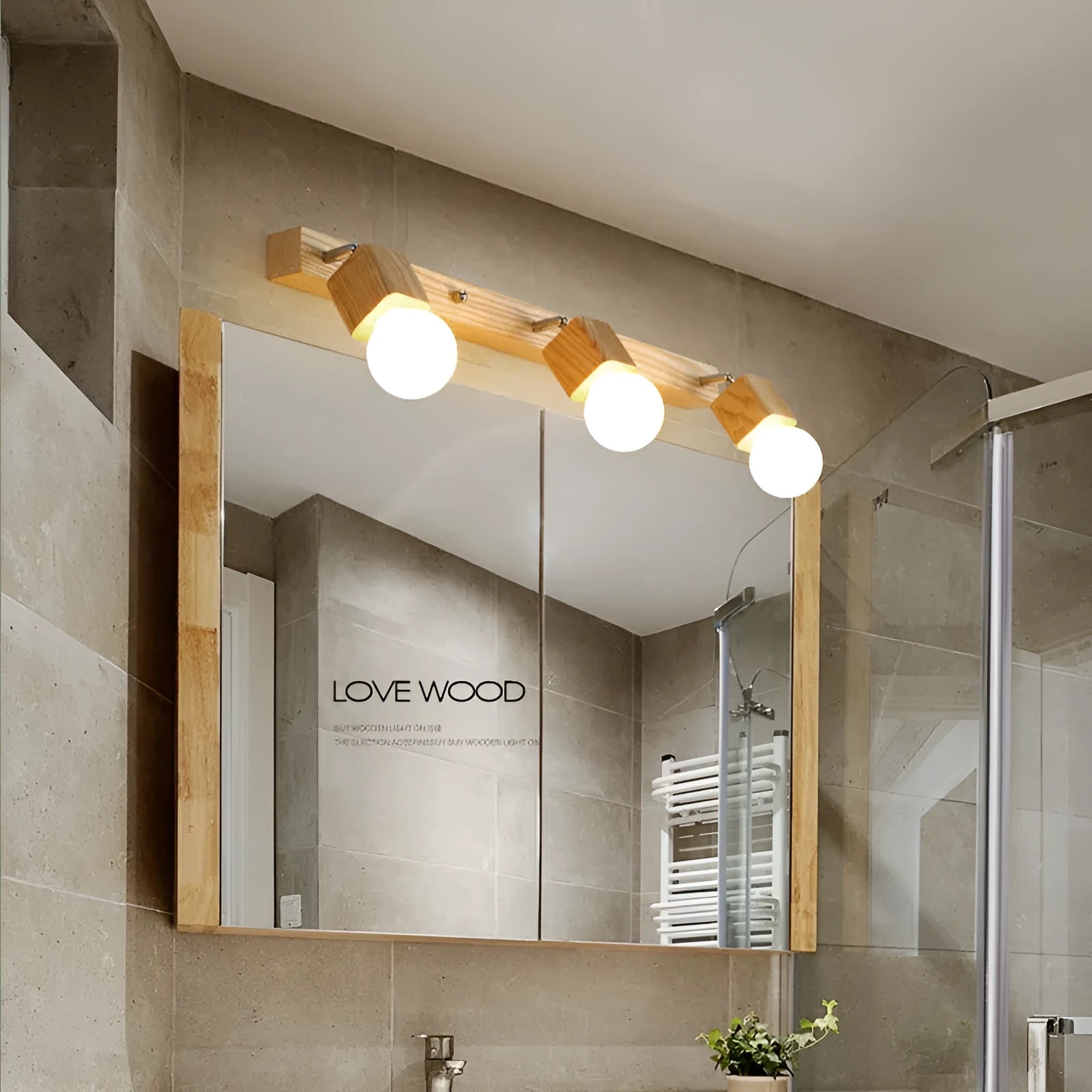 24cm diameter LED mirror wall lamp with single head and cabinet design