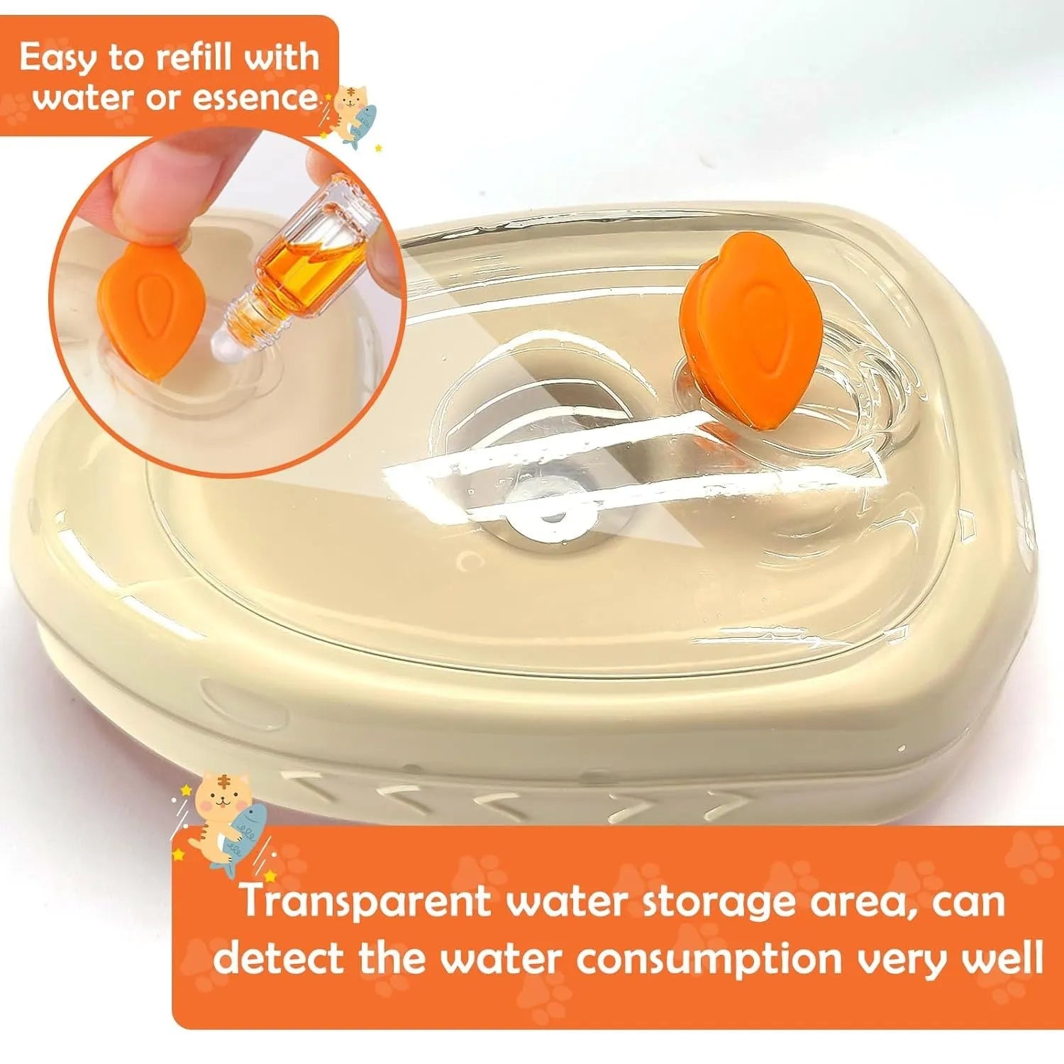 Yellow 4-in-1 cat steam brush with water spray, vibration massage, and ringworm detector light