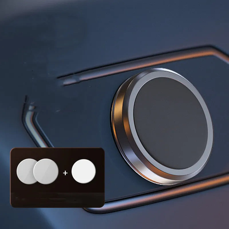 Obsidian black alloy magnetic phone holder with centripetal force design and mounting accessories