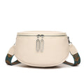 Women's soft PU leather messenger bag in saddle shape with single shoulder strap