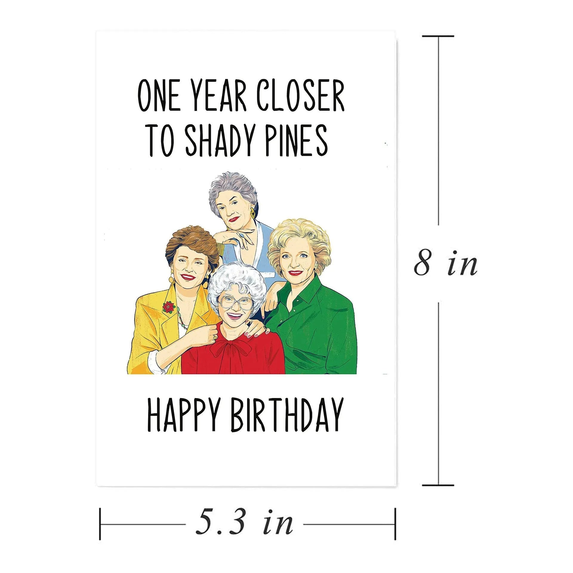 Simple modern birthday greeting card with coloured envelope options in two different sizes.