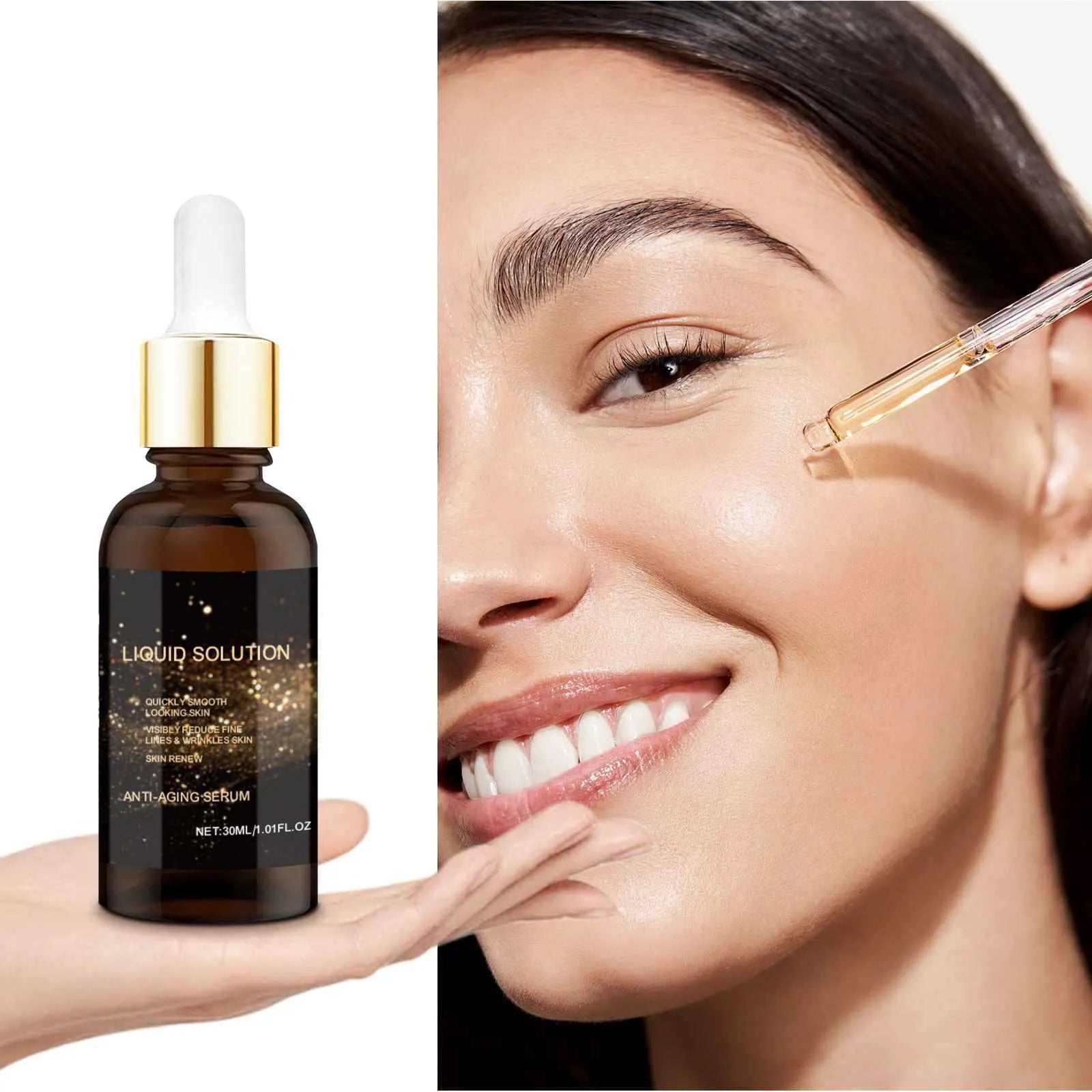 30ml facial moisturising liquid bottle with glycerin and hyaluronic acid