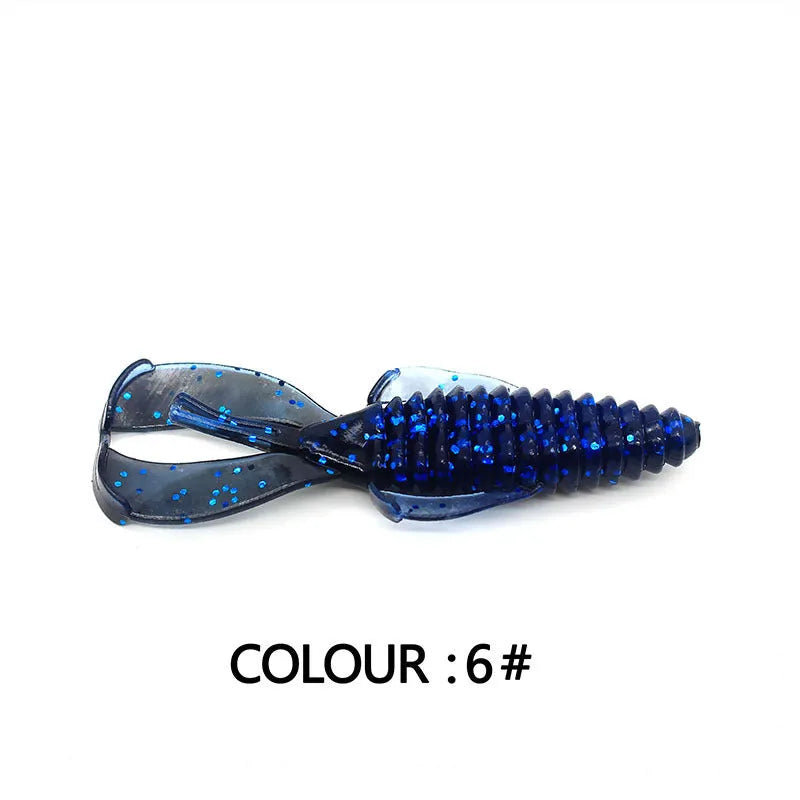 PVC soft bait fishing lure in 8cm and 12cm sizes with multiple colour options for freshwater and saltwater fishing
