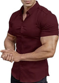 Men's short sleeve printed shirt with cardigan style in multiple colours and sizes