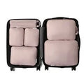 Travel buggy bag memory cloth six-piece compressed clothing luggage set in solid colours for leisure travel