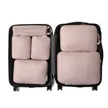 Travel buggy bag memory cloth six-piece compressed clothing luggage set in solid colours for leisure travel