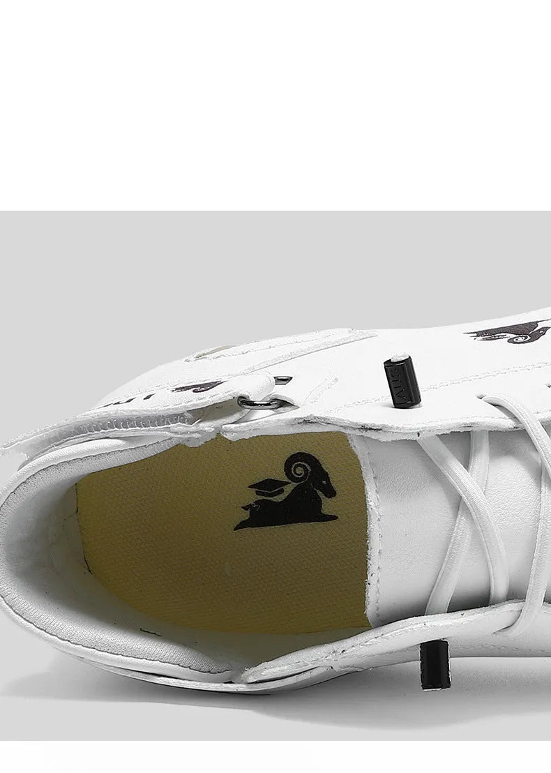 Men's khaki high-top octopus casual shoes with a microfiber upper and rubber sole.