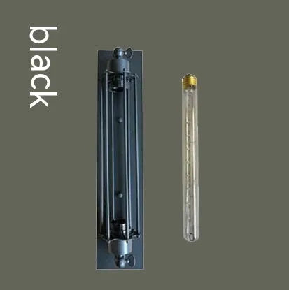 Industrial retro flute wall lamp in iron with black, bronze, rust or silver finish options