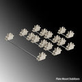 Keyboard stabiliser set with black and milky white 6.25U and 7U satellite axes for mechanical keyboard assembly