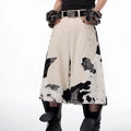 Stitching milk fibre fur cropped pants with personalised pattern options in fashionable city style
