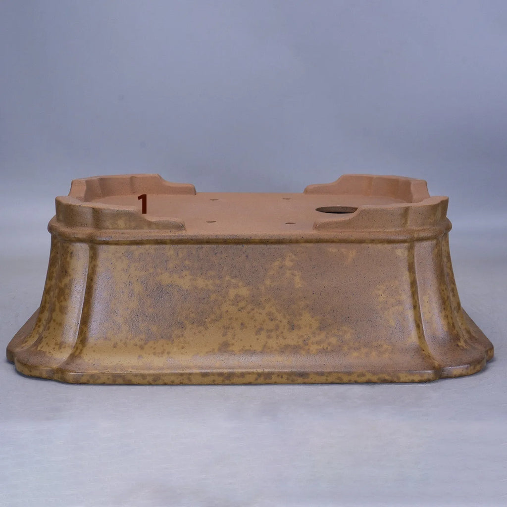 Purple sand rectangular segmented flowerpot with hand-changed design and double pumping angle.