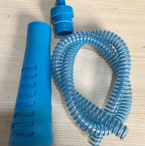 Blue plastic vacuum cleaner suction pipe attachment with round head, 114cm length for appliance dust cleaning