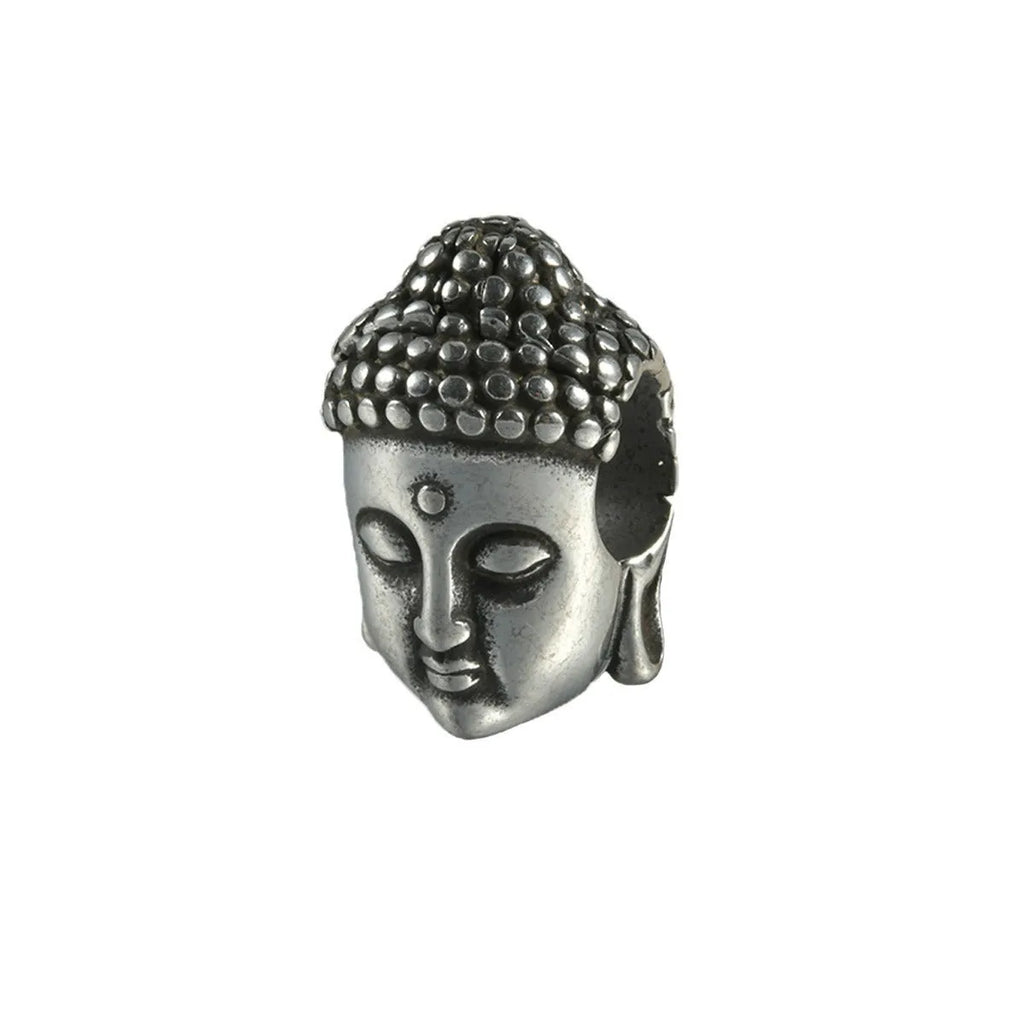 Stainless steel hollow skull Buddha earrings in geometric design with electroplated colour finish