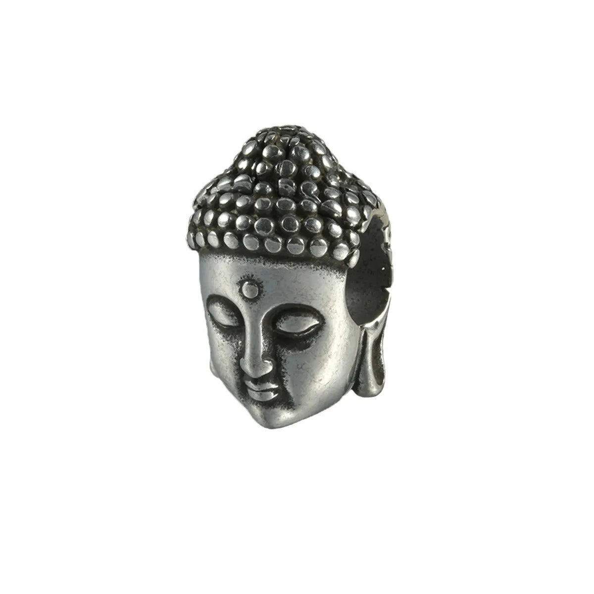 Stainless steel hollow skull Buddha earrings in geometric design with electroplated colour finish