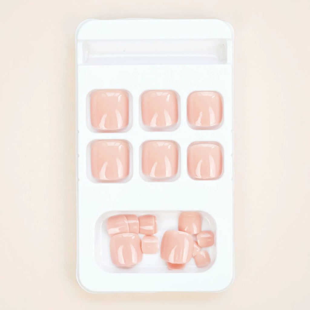 J-52 skin colour plastic toe nail stickers with glue type adhesive, ins style design
