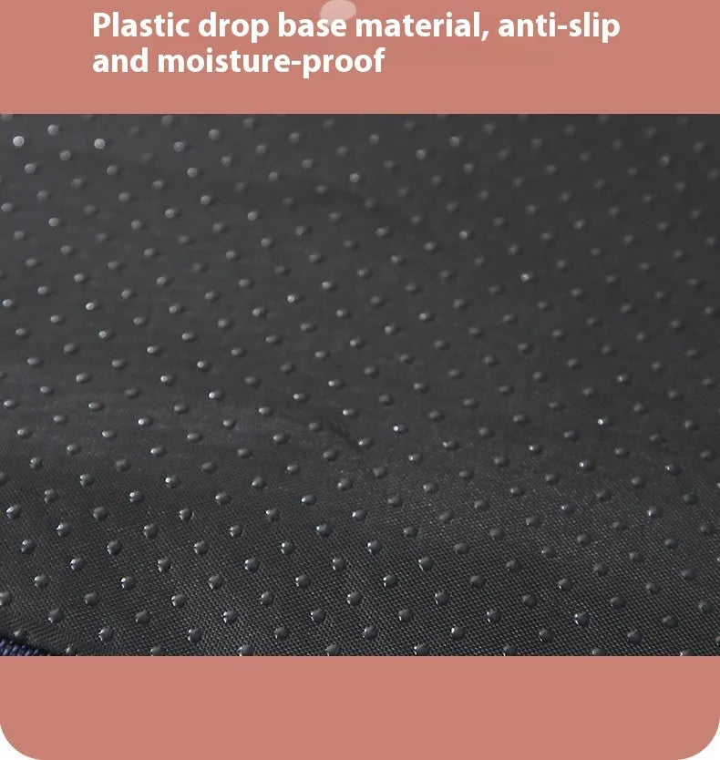 Removable washable memory sponge dog mat in brown colour showing size options