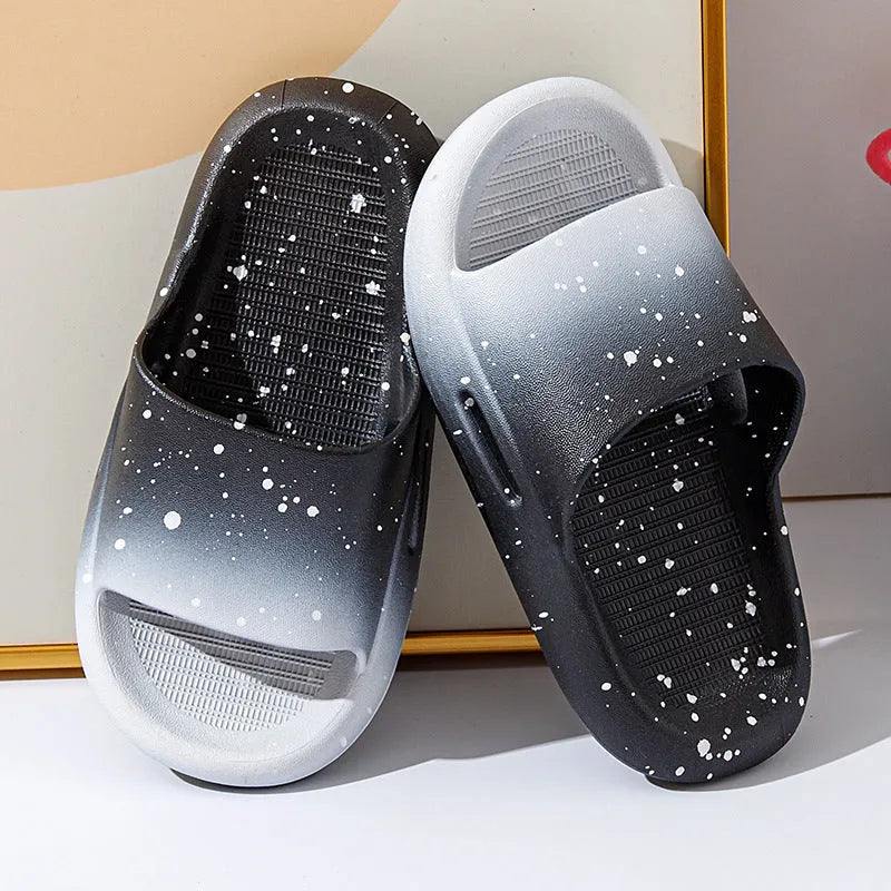 Children's gradient colour PVC summer slippers with non-slip soles