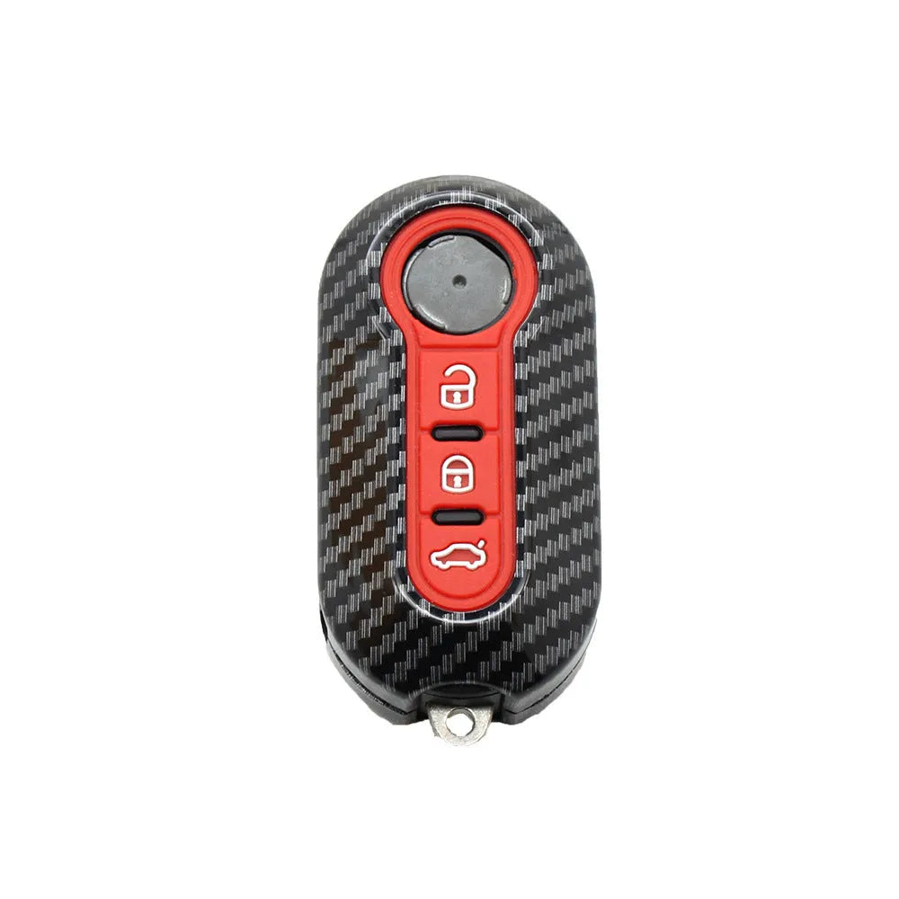 Black ABS replacement key case shell for Fiat 500 Boyue Ottimo Viaggio car remote.