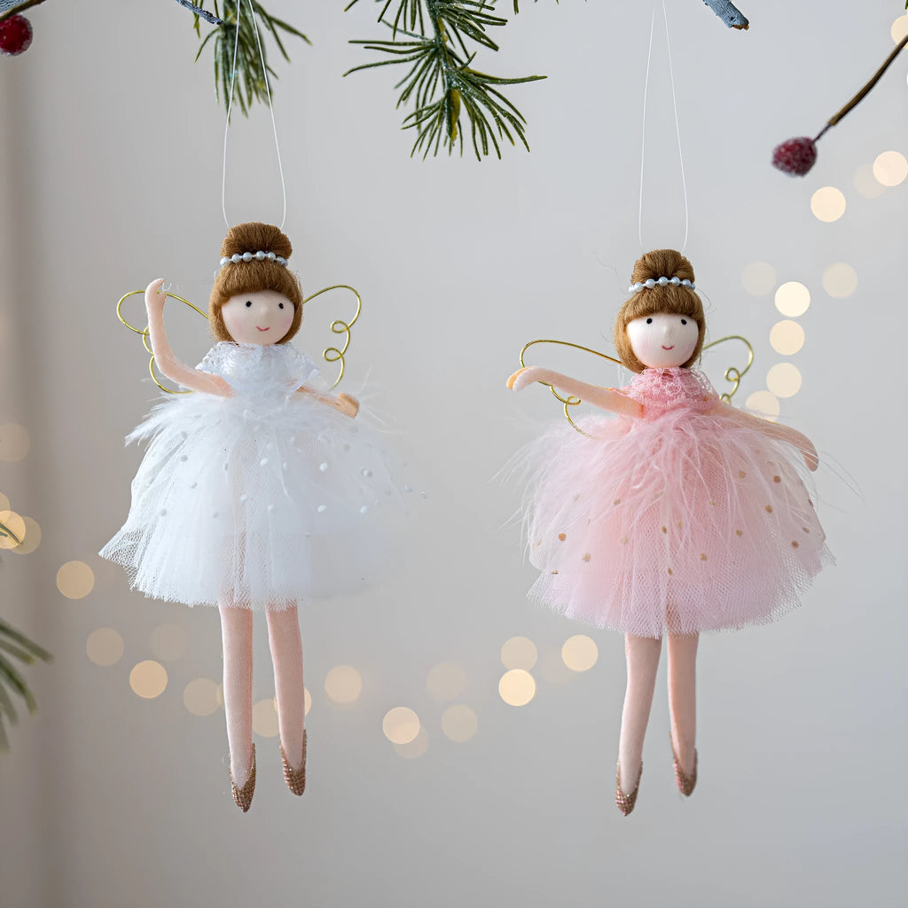 Pink or white cloth plush ballet girl angel doll pendant toy with modern simplicity style