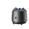 Volcano-shaped ultrasonic humidifier in black colour with USB cable