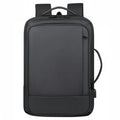Men's waterproof Oxford cloth backpack with curved shoulder strap in black or grey
