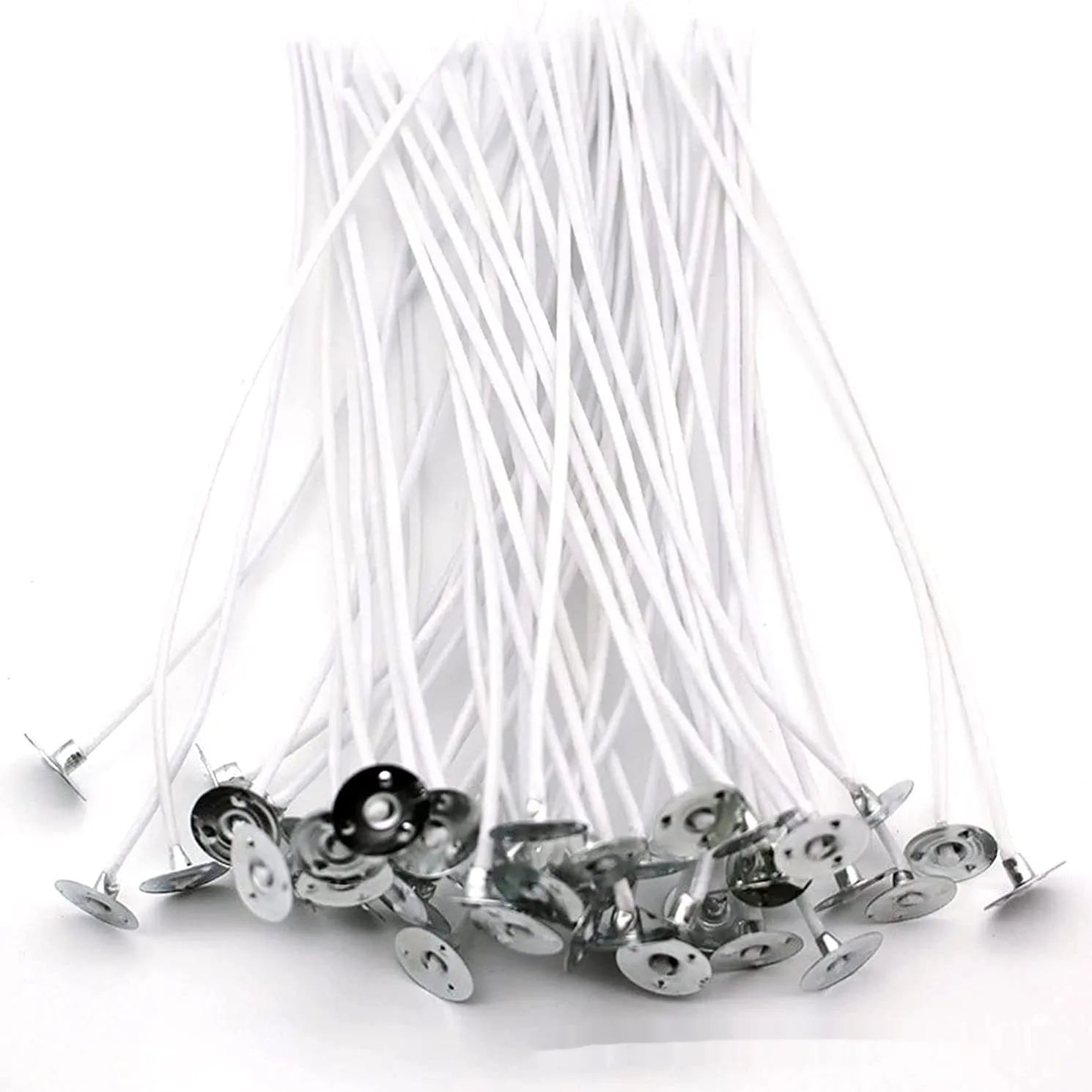 White cotton candle wicks in 2.6cm, 6cm and 8cm lengths for DIY candle making