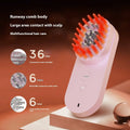 Pink and black smart massage comb for scalp care with red light therapy, less than 10cm long