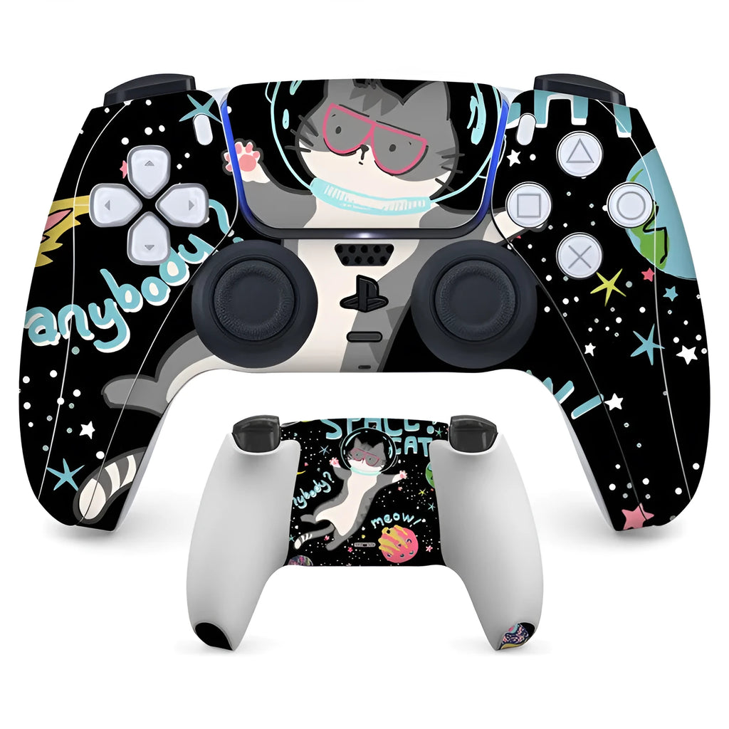 PS5 controller protective skin sticker set with anti-scratch micro frosted PVC material.