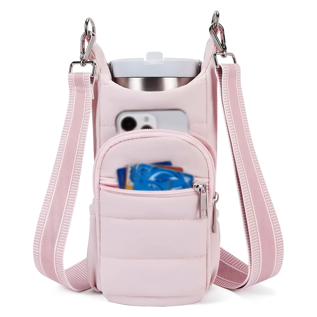 Water bottle kettle bag for bicycle mounting in black pink beige colours