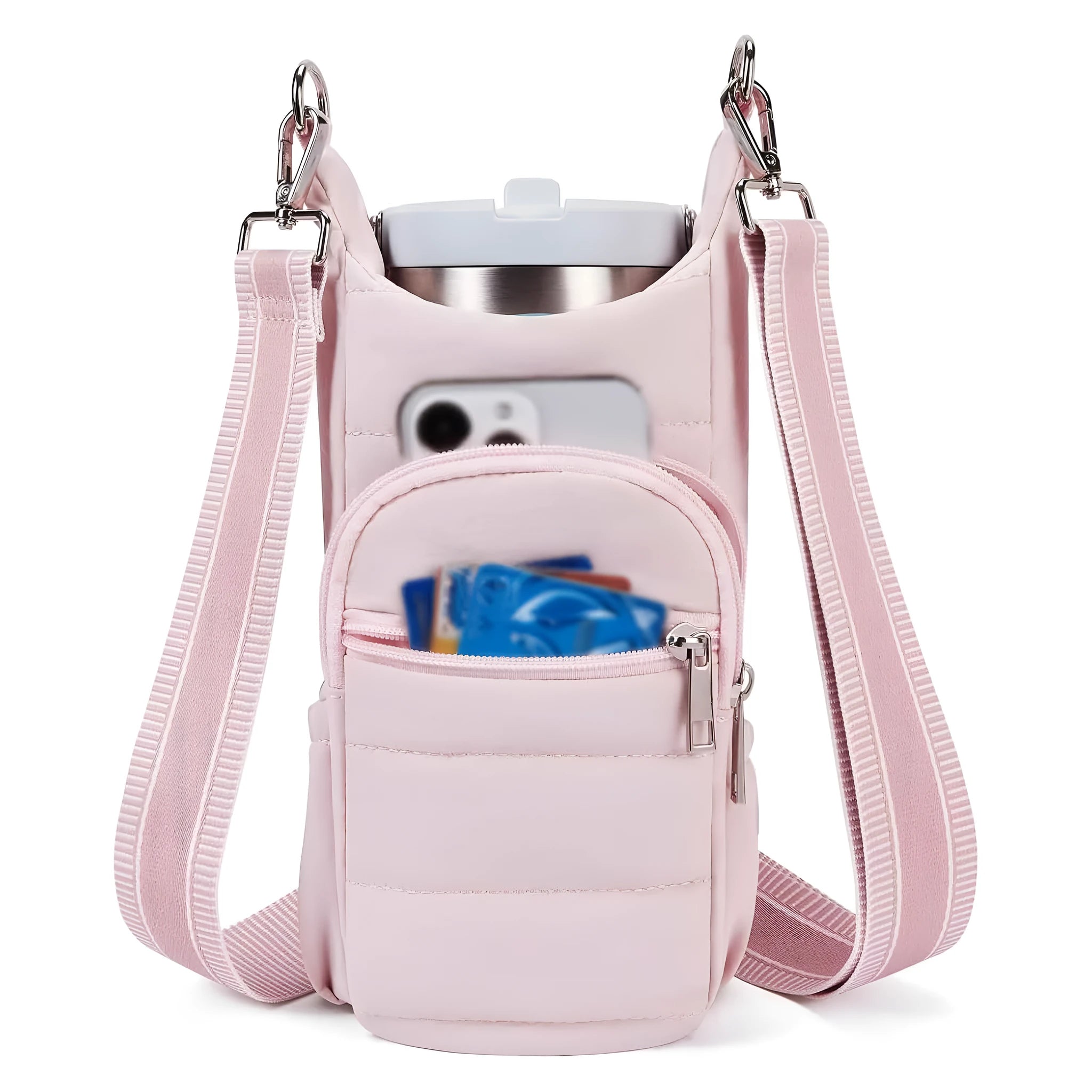 Water bottle kettle bag for bicycle mounting in black pink beige colours