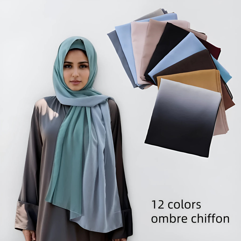Long lightweight chiffon women's scarf with bubble towel texture in multiple colours.