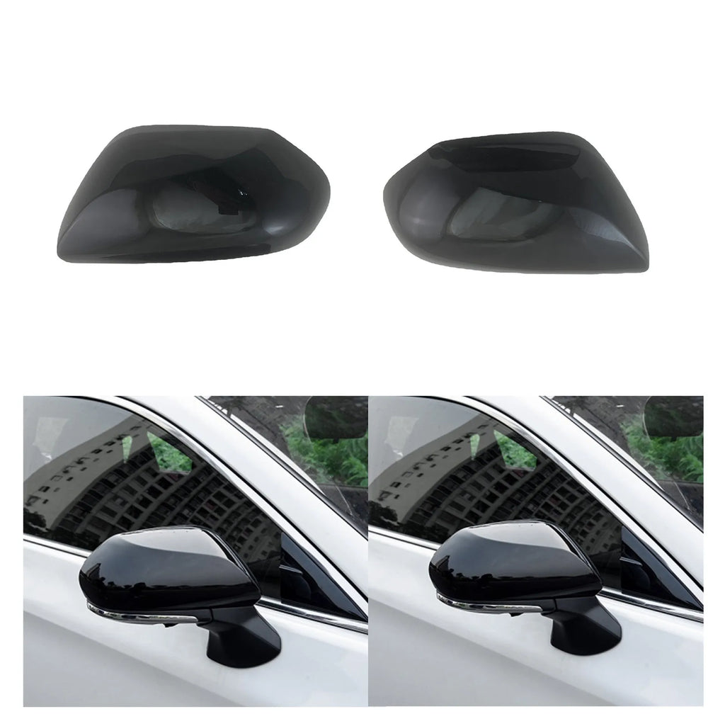 Bright black ABS rear view mirror cover for Toyota Avalon Camry CHR 2016-2020 pair