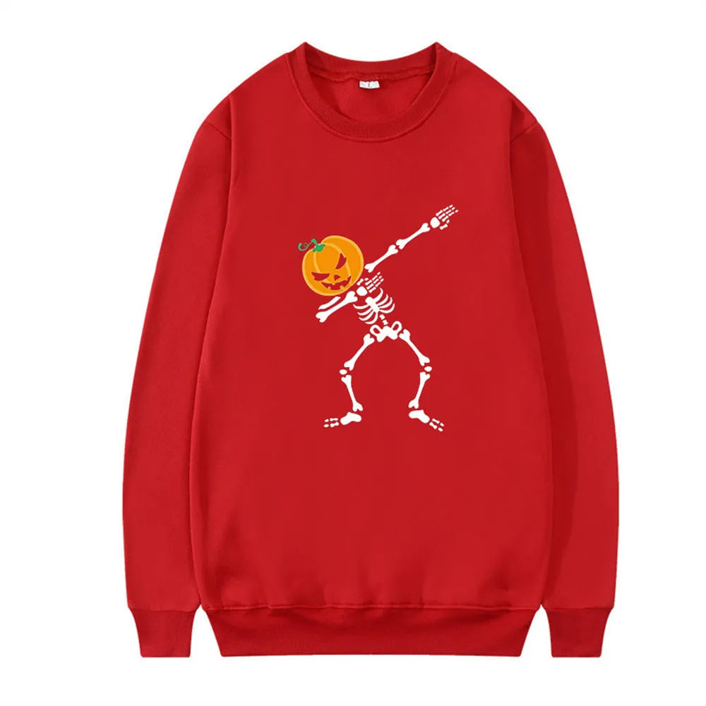 Women's printed long sleeve crew neck top in various colours on size chart