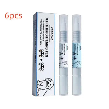 Yegbong white pet teeth whitening pen with two dental brushes for dog and cat tartar removal