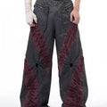Retro three-dimensional keel casual sports pants in viscose rayon fabric, shown in gray colour with straight hem.