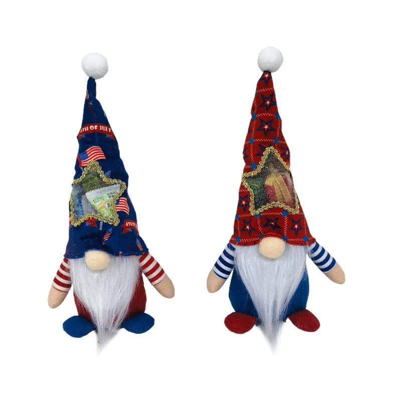 Two Rudolf-themed baby doll candy bags made from polyester fabric measuring 32 by 12 centimetres