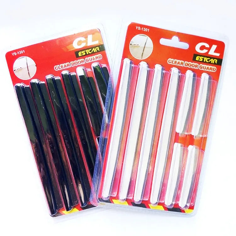White plastic car door edge anti-collision strip for vehicle protection