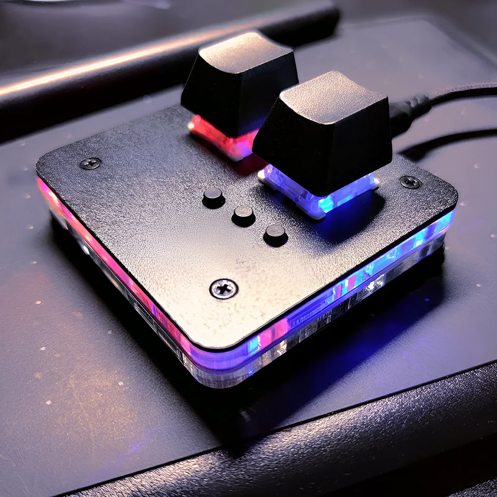 Mini USB keyboard in black with multimedia function keys for audio and game replay controls